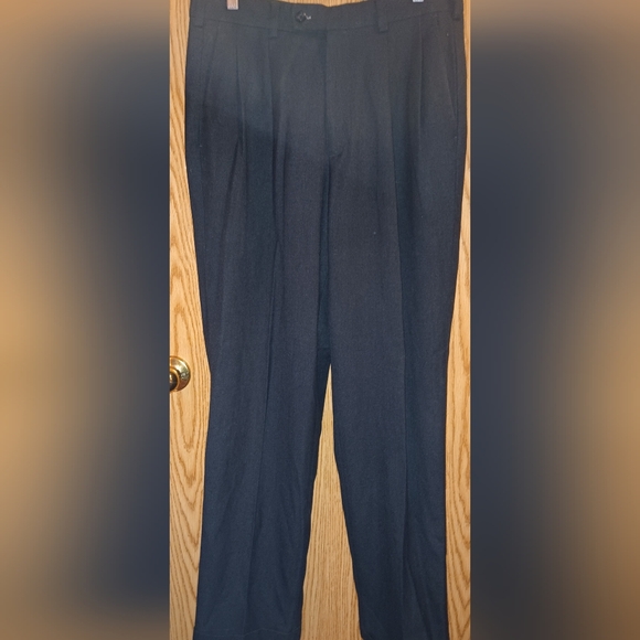 Perry Ellis Portfolio Dress Pants 32 x 32 Men dark gray Pleated Cuffs Straight - Picture 1 of 3